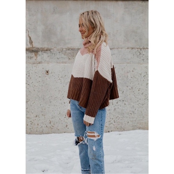 POL Canyon Rose Color Block Oversized Chenille Sweater Size Large - Picture 5 of 16